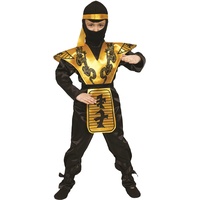 Dress Up America Goldener Ninja Kostüm Kinder – Ninja Dragon Gold Kostüm Für Kinder – Ninja Dragon Gold Kostüm Für Kinder - Samurai Kostüm Kinder