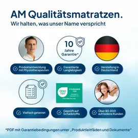 AM Qualitätsmatratzen Premium Plus 7-Zonen Kaltschaummatratze 160 x 200 cm H2