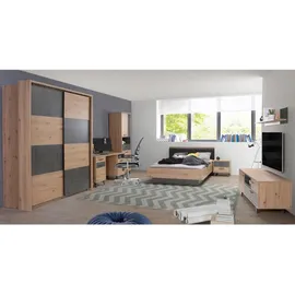 Forte Schreibtisch Raven Eiche Artisan / Dunkelgrau