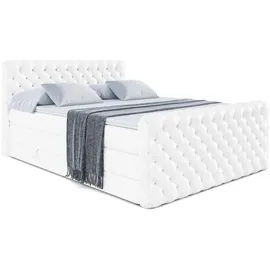 altdecor Boxspringbett, Weiß Hochglanz, Holzwerkstoff, Höhe ca. 20 cm, 140x200 cm, Schlafzimmer, Betten, Boxspringbetten
