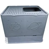 Hti-Living Katzentoilette geschlossen grau