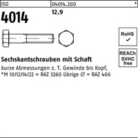 Industrial Quality Supplies ISO 4014 Sechskant-Schaftschraube M12x80 Stahl 12.9