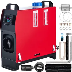 VEVOR Standheizung Diesel 12V Standheizung 5KW für Auto Wohnmobil Boote Lkw Wohnmobil Bus(mit schwarzem LCD & Ferbedienung Schalldämpfer)