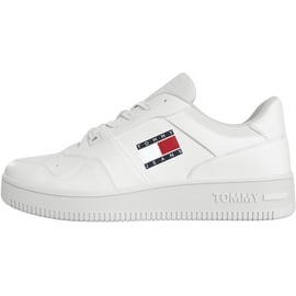 Tommy Hilfiger Tommy Jeans Herren Sneaker Retro Basket Schuhe, Weiß 40