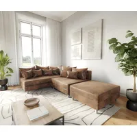 DeLife Ecksofa Clovis Braun Antik Optik Hocker Ottomane Links Modulsofa, Design Ecksofas, Couch Loft, Modulsofa, modular