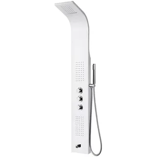 Aloni Duschpaneel mit Thermostat Duschsäule 5 Funktionen Regendusche Duschsystem mit Armatur Dusche Komplett Weiß