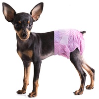 Pet Soft Dog& Cat Windeln Female - Einweg-Hundewindeln Pants in Season, Pink Chihuahua Windeln mit verstellbarem Schwanzloch Niedlich (3S-36 Stück)