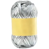 Uposao Metallic T-Shirt Garn Glanzgarn Metallic Strickgarn Glänzendes T-Shirt Garn Metallic Garn Dickes Sperriges Häkelgarn für Anfänger Einfaches für Stricken, Makramee, Häkeltaschen, Weben 100g/40M