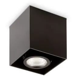 Ideal Lux Aufbaustrahler MOOD SQUARE, 9 x 9cm, inkl. GU10 28W 2700K, schwenkbar, Schwarz IDEA-243948