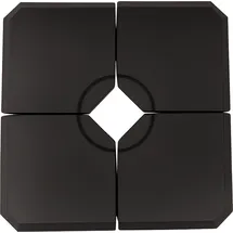 Outsunny Schirmgewicht, 4-tlg. Schirmständer, mit 80 kg Wasser oder 120 kg Sand befüllbar, hdpe, Schwarz, 100 x 100 x 9,5 cm