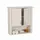 Relaxdays Hängeschrank, 3 Fächer, H x B x 62 x 58 x 20 cm, Küche & Bad Wandschrank, Doppeltür, Landhausstil, weiß