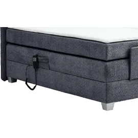 Inter Boxspringbett Bern 200x200 cm mit Motor Anthrazit Coral 80 - Grau