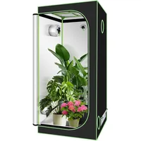 Ollewiellan Growzelt 100x100x200CM Grow Tent, 600D Oxford Grow Zelt Growschrank für Homegrow, Indoor Anbauzelt Lichtdicht und Wasserdicht, für Hydrokulturen-Anbausystem in Innenräumen
