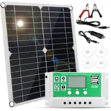 20 W 12 V Solarpanel, Monokristallines Solarpanel – 10 A Pwm-laderegler + 22 % Hocheffiziente Batterieklemmen, Für Netzunabhängige Systeme/anhänger/boot/wohnmobil