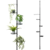 bremermann Teleskop-Blumenregal Schwarz, Metall, 30x290x19 cm, Wohnzimmer, Wohnzimmertische, Blumenständer