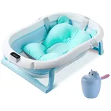 DAKYAM Babybadewanne Multifunktionales Babybad mit Temperaturanzeige und Kopfstütze, (1-tlg), 52*82*22 cm blau