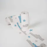 A.S. Création Lovely Kids Bordüre selbstklebend Dreamy Bears Wandbordüre mit niedlichen Bären, Wolken und Sternen für Babyzimmer und Lovely Kids Wandtattoo für Mädchen und Jungen in weiß, blau, grau