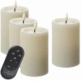 unique candles LED Kerzenset UNIQUE 12,5 cm beige