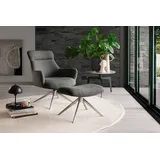 MCA Furniture Loungesessel Pelion - Anthrazit / Edelstahl