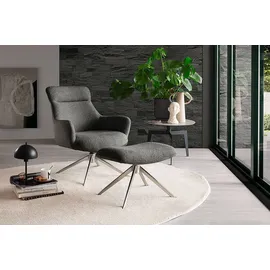 MCA Furniture Loungesessel Pelion - Anthrazit / Edelstahl