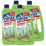 rorax 4x rorax Rohrfrei Bio-Power-Gel 1 Liter - Löst selbst Haare auf Rohrreiniger