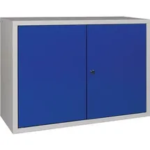 Industrial Quality Supplies Hängeschrank H600xB800xT300mm Vollblech,1 BD Stahlbl.lichtgrau/enzianblau