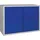 Industrial Quality Supplies Hängeschrank H600xB800xT300mm Vollblech,1 BD Stahlbl.lichtgrau/enzianblau