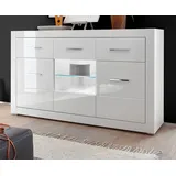 furn.design Sideboard 164 x 97 x 42 cm Weiß Hochglanz