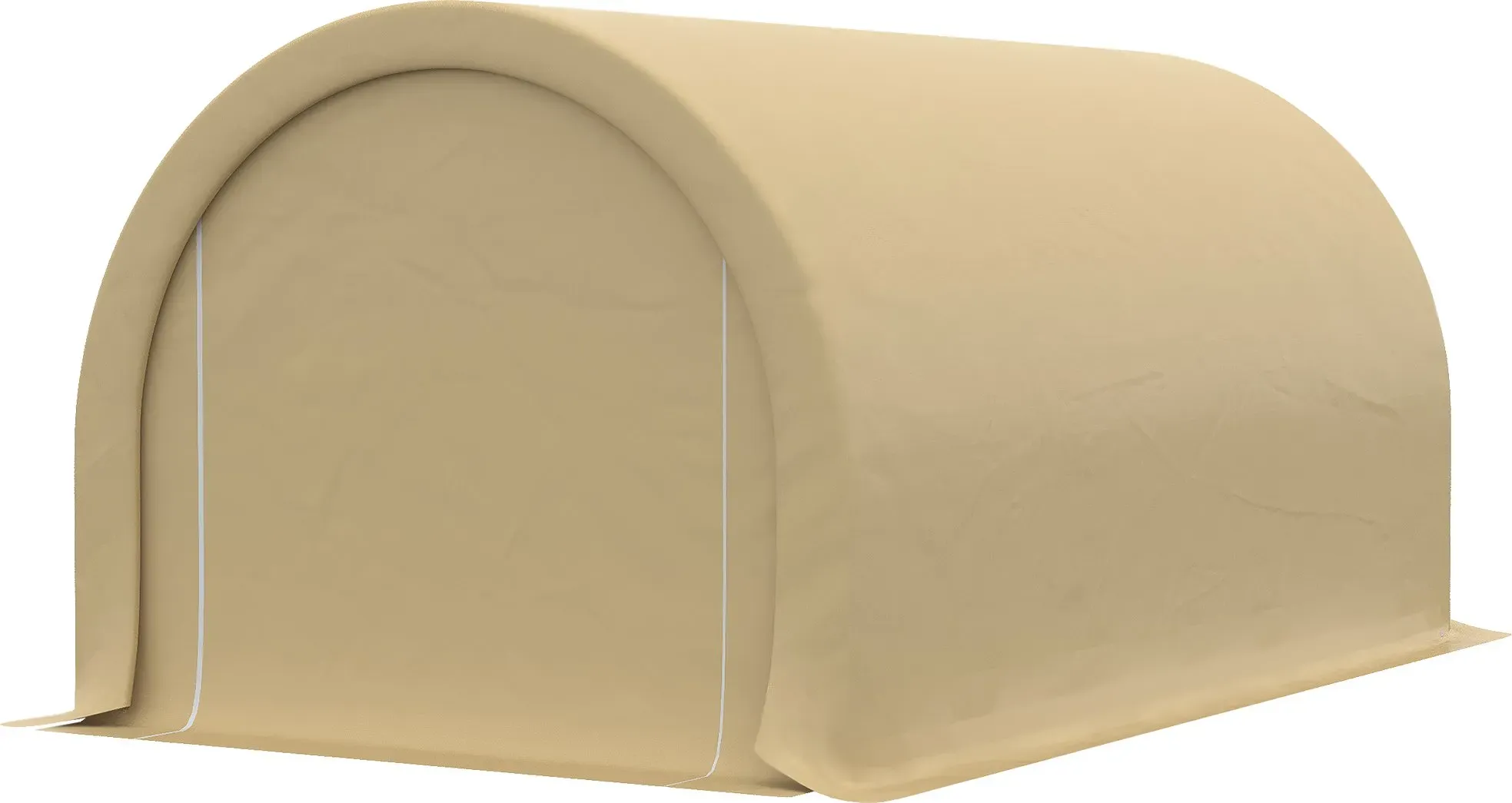 Outsunny Carport-Garage mit den Maßen 5L x 3W x 2,4H m, robuster verzinkter Stahlrahmen, wasserdichte, UV-beständige 190 g/m2 Polyethylen-HD-Beschichtung in Beige   Aosom