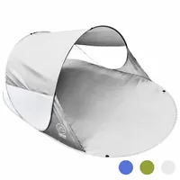 Goods+Gadgets CANYON CRUISE Strandmuschel Pop Up Strand-Zelt Windschutz am Strand Wurfzelt Blitzschnell Selbstaufbauendes Sonnensegel Outdoor Zelt Automatik Muschel mit UV-Sonnenschutz (Grau)