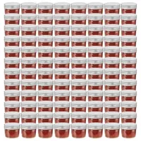 VidaXL Marmeladengläser mit Silbernen Deckeln 96 Stk. 110 ml