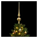 vidaXL Künstlicher Weihnachtsbaum Klappbar 150 LEDs & Kugeln 120 cm