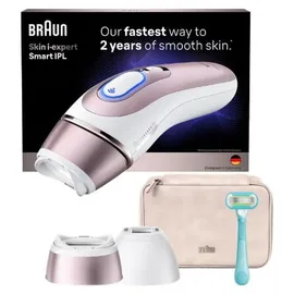 Braun IPL Haarentferner 10 Stufen 2 Aufsätze Hauttonsensor Roségold/Weiß