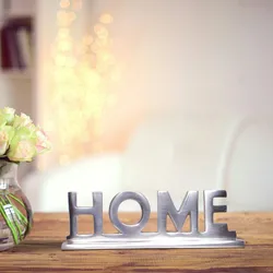 FineBuy Home Schriftzug Deko Wohnzimmer Tisch Dekoration Alu Aluminium Wohndeko