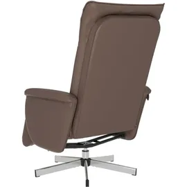 vidaXL Relaxsessel mit Fußteil Kunstleder 86,5 x 107,5 x 86,5 cm Braun drehbar