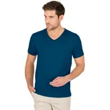 TRIGEMA T-Shirt TRIGEMA "TRIGEMA V-Shirt aus 100% Bio-Baumwolle (kbA)", Herren, Gr. XXL, blau (saphir, c2c), 100% Baumwolle (Bio-Baumwolle kbA), Basic, Shirts T-Shirt