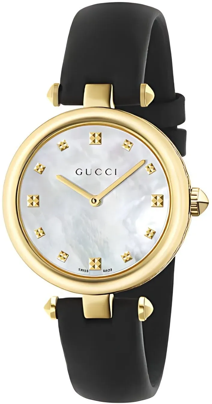 Gucci Diamantissima Lady Damenuhr aus Edelstahl gold schwarz
