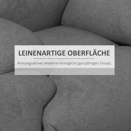 Homcom Relaxsessel Fernsehsessel mit Liegefunktion Polyester 88 x 102 x 93 cm Grau mit Kissen