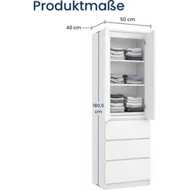 home collective Mehrzweckschrank 50 x 40 x 180 cm Weiß