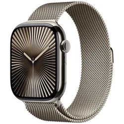 Apple Watch Series 10 Titan Natur (GPS + Cellular) 46mm (Milanaise Armband natur) M/L