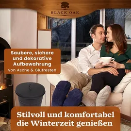 black-oak Ascheeimer Vesuvio Metall 15L schwarz