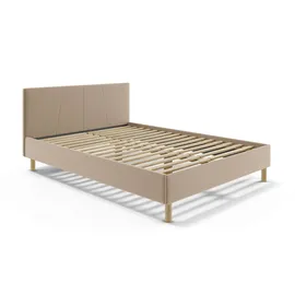 Andas Polsterbett ANDAS "Albybyn, Bettgestell mit Kopfteil und Lattenrost, in 2 Breiten", beige, B:165cm H:84cm L:205,5cm, 100% Polyester, Betten, Polsterbett, ohne Bettkasten und Matratze, in 2 Breiten- 140 und 160 cm