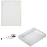 Schulte Duschwanne Brava - Aus Hochwertigem Sanitäracryl, Komplett Set Inkl. Wannenträger Und Ablauf, Farbe: Weiß, Größe: 120 X 90 Cm - Schulte