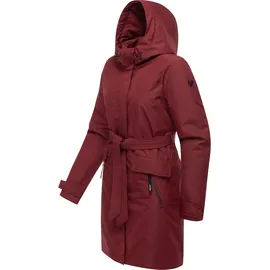 Ragwear Damen, Wasserdichter Wintermantel mit Bindegürtel und Kapuze Horatia Warm YOUMODO Wine Red Gr. S (36), weinrot, Obermaterial: 100% Polyester. Innenfutter: 100% Polyester. Wattierung: 100% Polyester, tailliert ca.
