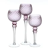 MARELIDA Kelch Windlicht 3 Höhen rosa 3er Set