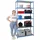 Proregal Schwerlastregal Metall 250 x 80 x 50 cm blau 6 Fachböden Fachlast 150 kg
