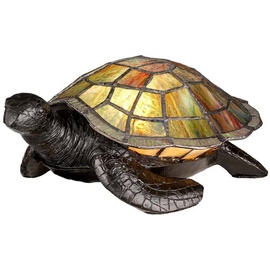 ETC Shop LED Tischlampe Tierlampe Schildkröte Tiffany-Glas