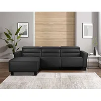 Places of Style Ecksofa »Carpari, L-Form, 263 cm, mit manueller o. elektrischer Relaxfunktion«, und USB/ Kopfteilverstellg schwarz