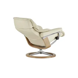 Stressless Relaxsessel Reno Leder 92 x 110 x 80 cm creme mit Hocker