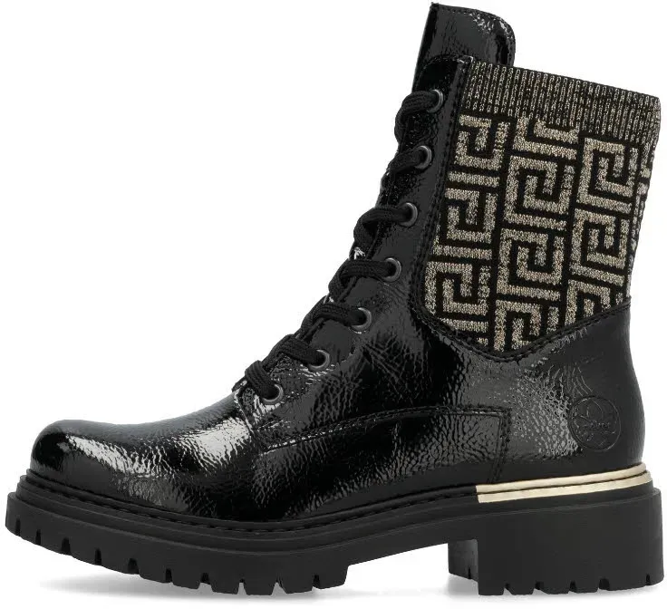 Rieker Damen Stiefelette Schnürer urbanschwarz 42